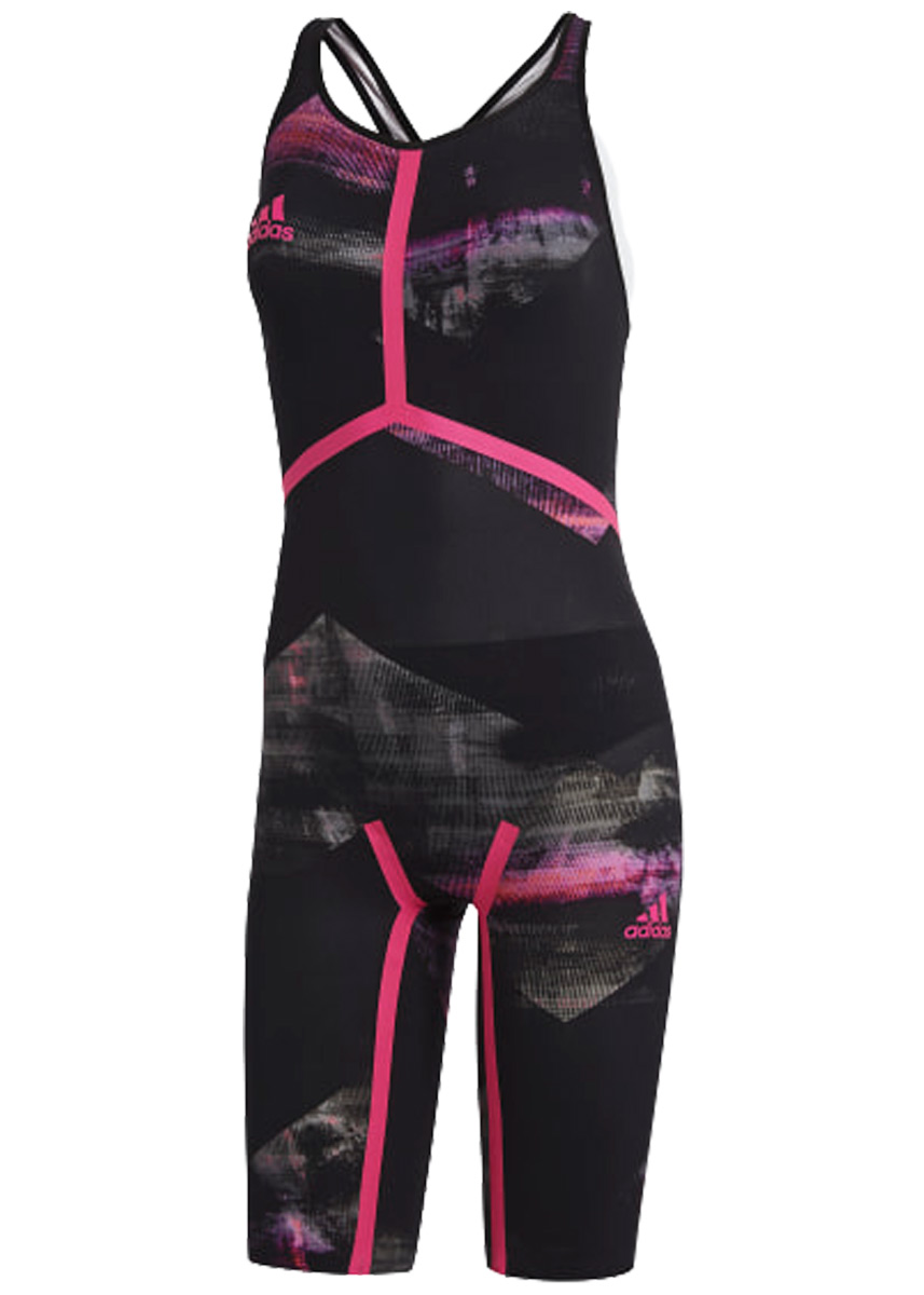 Adidas Pambabaeng Adizero XVIII Closed Back Suit- Black / Shock Pink