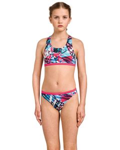 Aquafeel Girl's Color Quake Racerback Swim Bikini - Puti / Asul