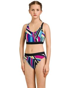 Aquafeel 女孩條紋迷彩露背比基尼