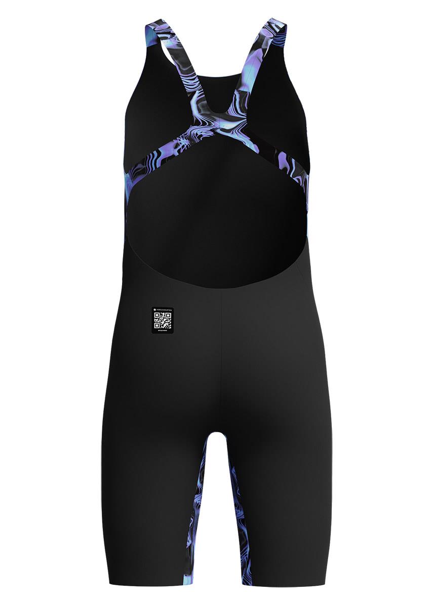 Speedo Fastskin 初級 Endurance+ Max 露背及膝泳衣 - Lucent Glow / 黑色