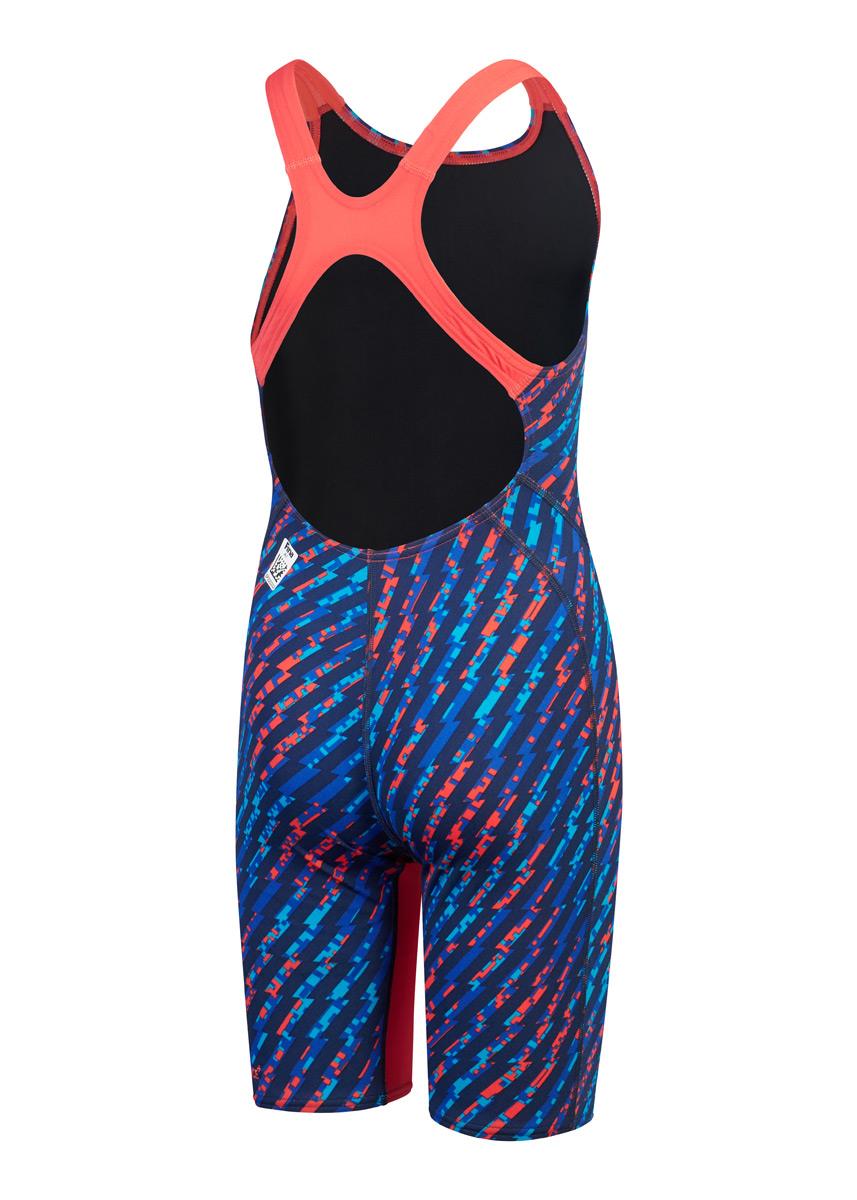 Speedo Fastskin Diyunyor Endurance+ Max Openback Kneeskin - Blue / Blue / Red - Front view