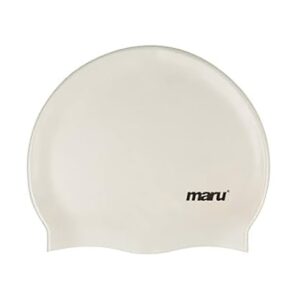 Maru כובע שחייה מסיליקון מוצק - לבן