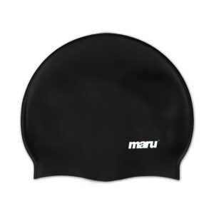 Maru כובעי שחייה מסיליקון מוצק שחור