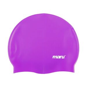 Maru כובעי שחייה מסיליקון מלא סגולים A0839
