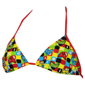 Diana Womens Twin Tri Bikini Top - Multicoloured / Red