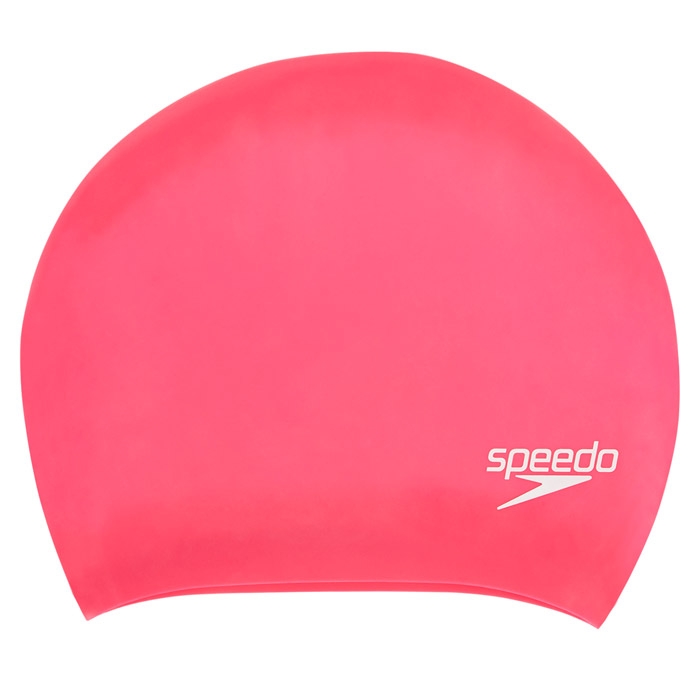 Speedo エクスタティック ピンク ロングヘア シリコン スイミングキャップ