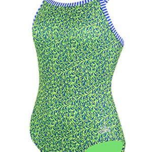 Dolfin Uglies Girls Pom Pom Swimsuit - Green / Blue
