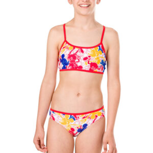 Speedo Girl's Disney Mickey Mouse Allover Swim Bikini - Blue / Red / Yellow / White