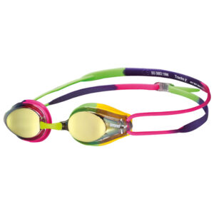 Arena Tracks Junior Mirrored Goggles - Violet / Fuchsia / Green-0