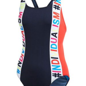 Adidas Girl's Individualism Swimsuit - Navy/Red-0