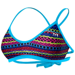 TYR Morocco Mojave Tieback Swim Bikini Top - Blue-0