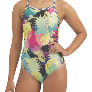 Uglies Girl's Aloha V-2 Back Swimsuit - Yellow / Pink