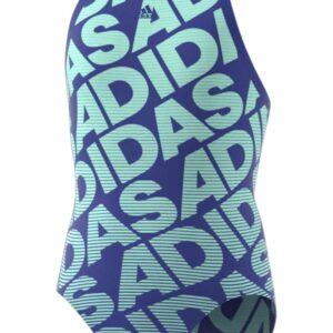 Adidas Girl's Pro Graphic Swimsuit- Active Blue-0