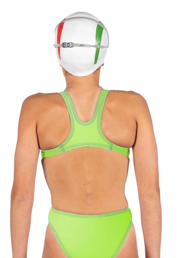 Akron Girls Babbitt Evo Bicolour Swimsuit – Blue / Fluro Green