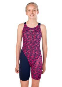 Speedo Junior Fastkin Endurance+ Openback Kneeskin - Navy / Refracwave