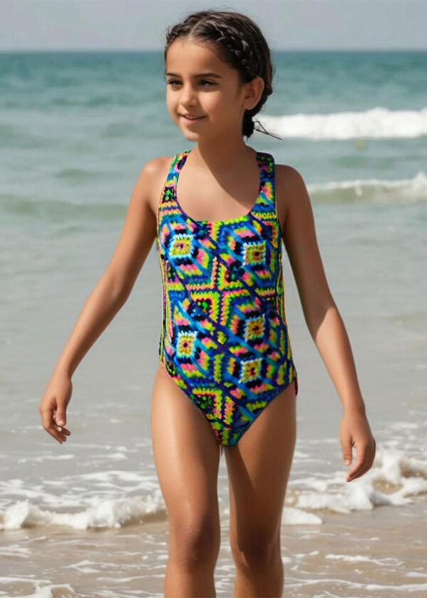 Aquarapid Girls Geometric Swimsuit-0