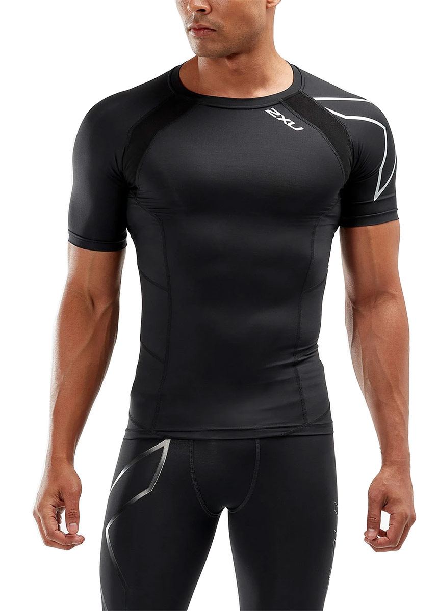 2XU メンズ コンプレッション ショートスリーブ トップ - ブラック