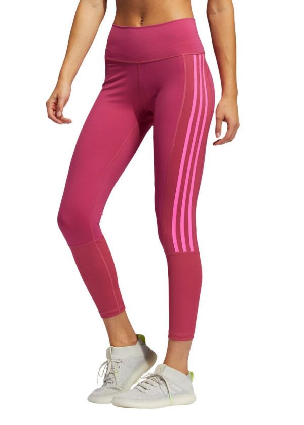 Adidas Believe This 2.0 3 Stripe Rib 7/8 Tight - Pink / Screaming Pink-0