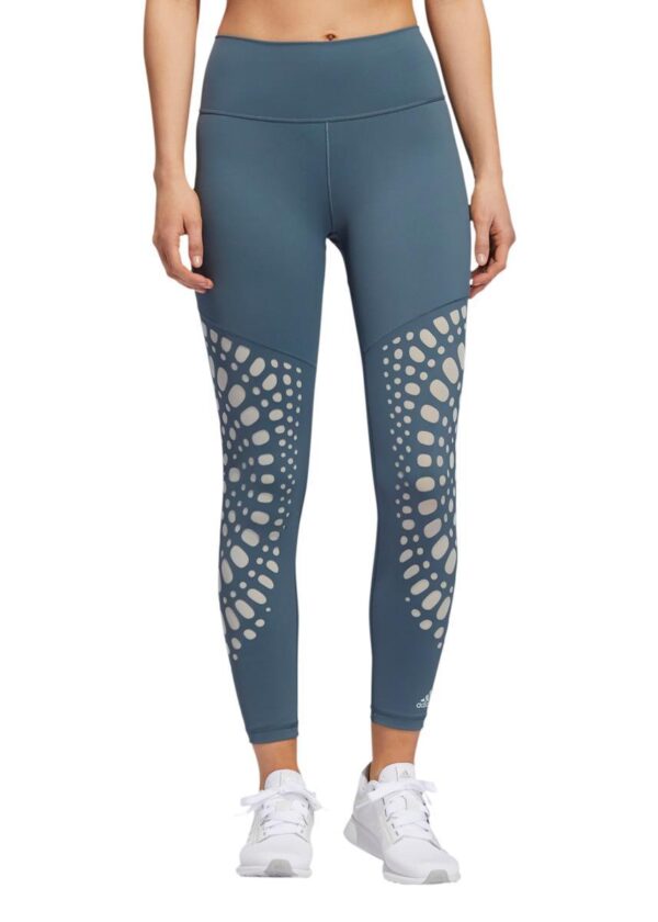 Adidas Womens Believe This 2.0 Power 7/8 Leggings - Legacy Blue / Green Tint-0
