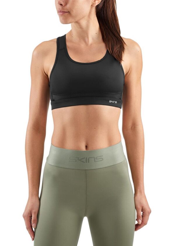 SKINS DNAmic Primary Womens Sports Bra - Black-0
