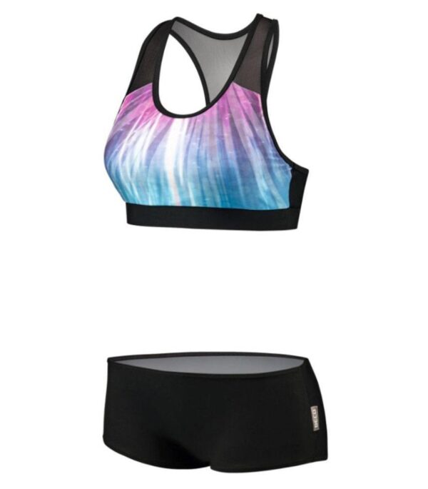 Beco Regular Fit Raceback Mesh Bikini - Black / Blue / Pink-0