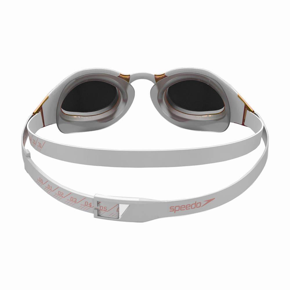Speedo Fastskin Hyper Elite Mirror Goggles - White / Oxid Grey / Rose Gold-brand