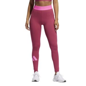 Adidas Women's Techfit Life Mid-rise Badge Of Sport Long Tights - Pink-0
