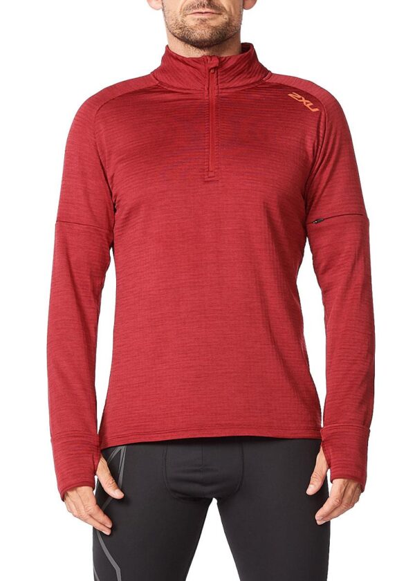 2XU מעיל גברים Ignition 1/4 רוכסן - Rhubarb-0
