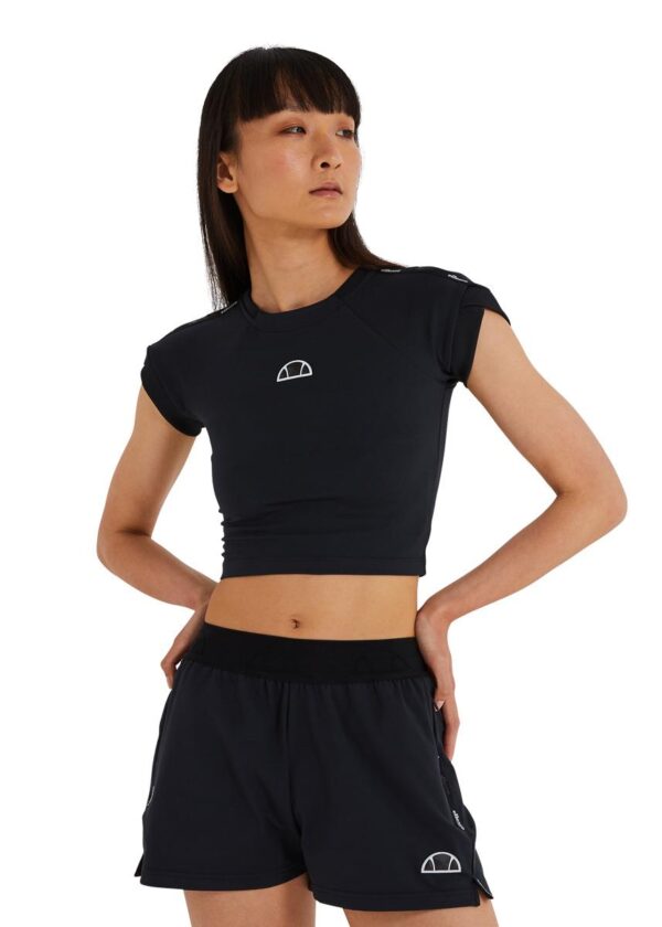 Ellesse חולצת טי-שירט קצרה לנשים דגם אריאן - שחור-0