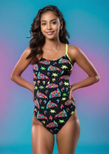 Turbo Space Pizza Swimsuit - Yellow