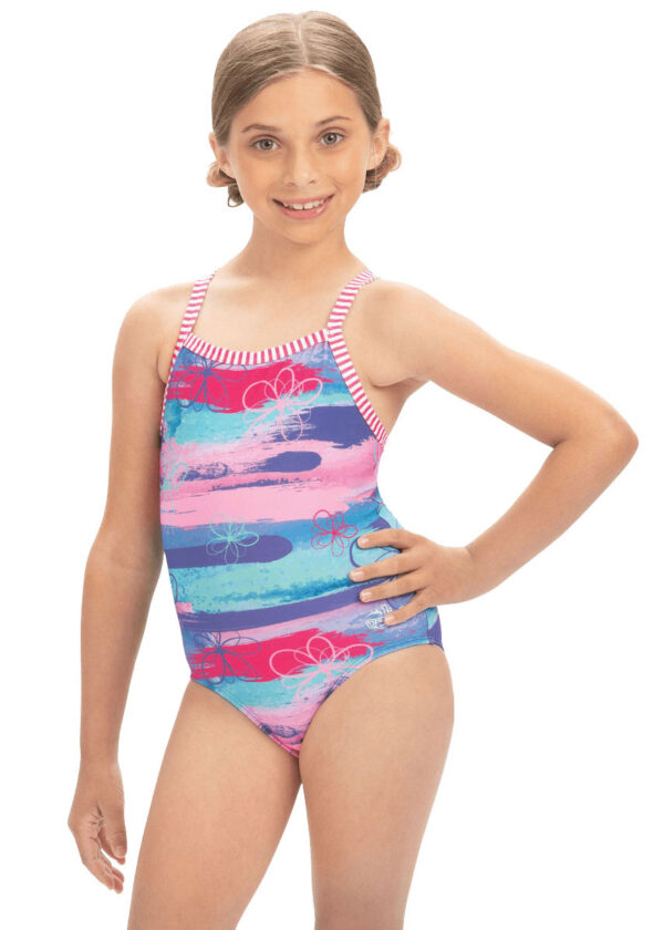 Uglies Girl's Surfs Up Print Keyhole Swimsuit