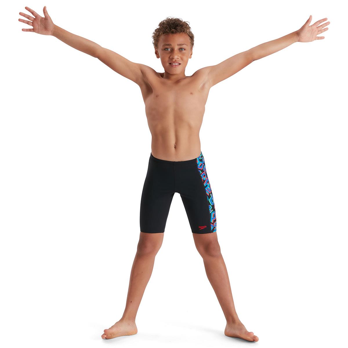 Speedo Boy's Digi Allover Panel Jammer - Black/ Red/ Neon/ Blue-561966
