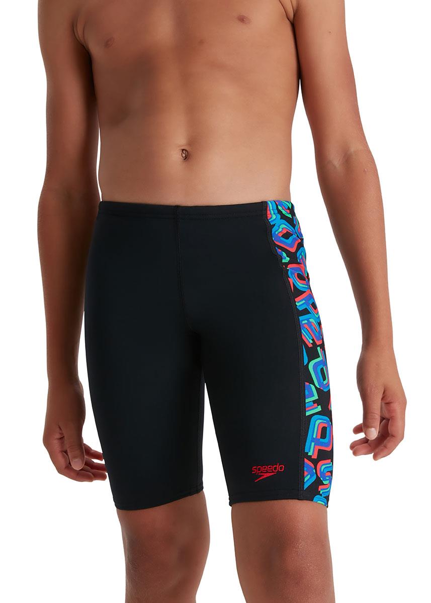 Speedo Boy's Digi Allover Panel Jammer - Black/ Red/ Neon/ Blue-561968
