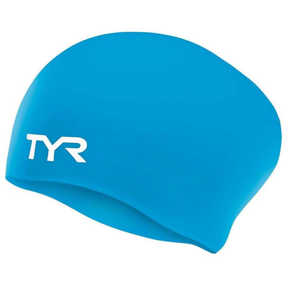 TYR Long Hair Swim Cap Blue-0
