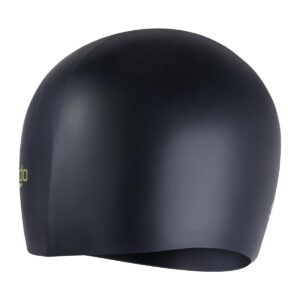 Speedo כובע סיליקון לילדים לשיער ארוך - שחור/ירוק חומצי-0