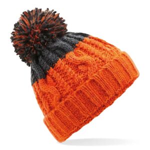 Beechfield Apres Beanie - Orange/Graphite Grey-0