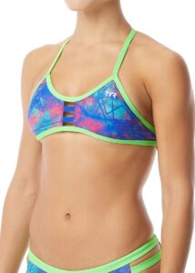 TYR Women's Canvas Pacific Tieback Bikini Top - Red/Turquoise/Blue