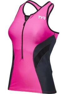 TYR Womens Competitor Tri Singlet - Pink/Grey