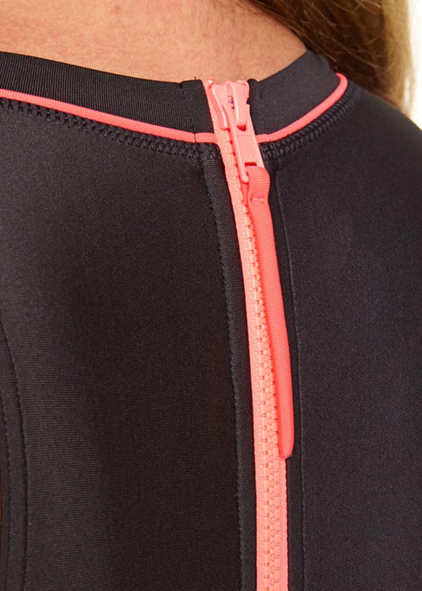 Zoggs Women's Cable Zipped Highneck Ecolast Swimsuit - Black-570749