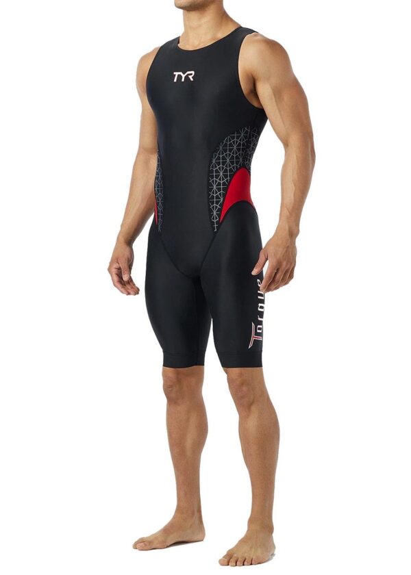 TYR Erkeklerin Torque Pro Swimskin - Siyah/Kırmızı