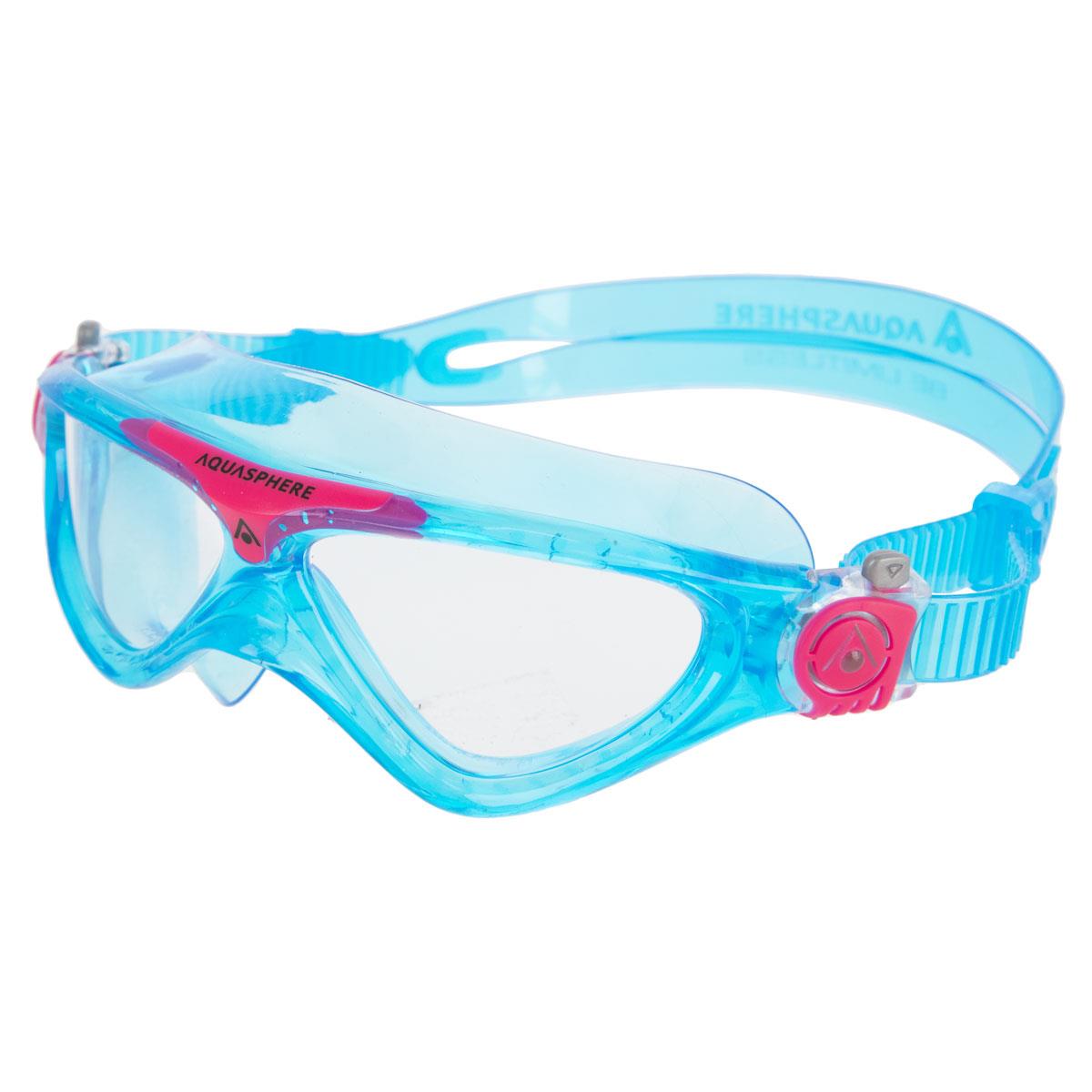 AQUA SPHERE VISTA JUNIOR CLEAR GOGGLES - TURQUOISE/PINK
