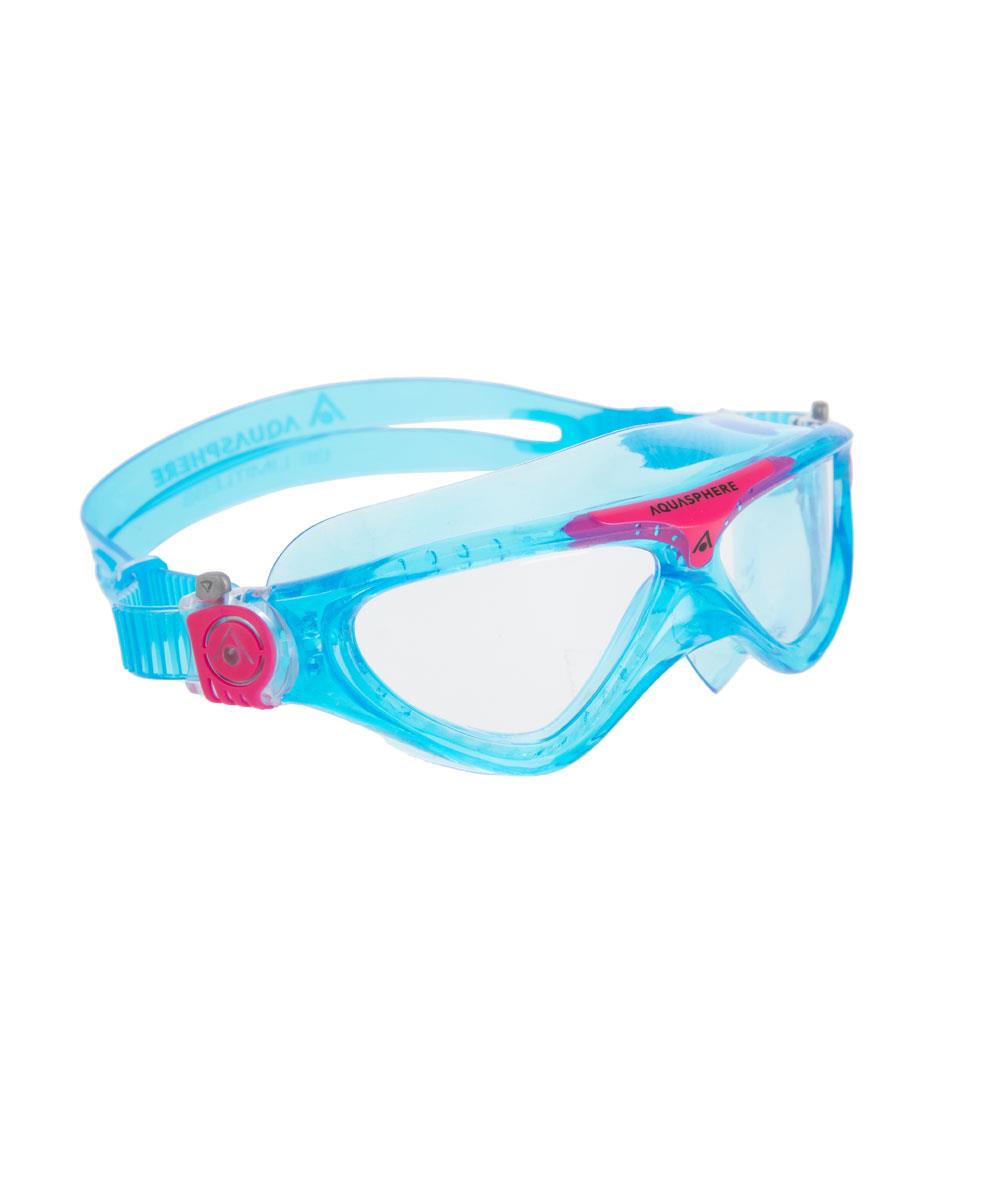 AQUA SPHERE VISTA JUNIOR CLEAR GOGGLES - TURQUOISE/PINK