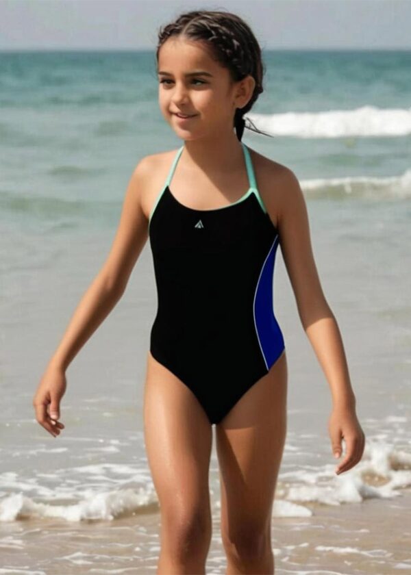 Aqua Sphere Girls Orla Swimsuit - Black/Royal Blue