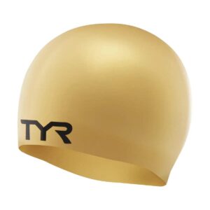 TYR Solid Silicone Swim Cap - Gold-0