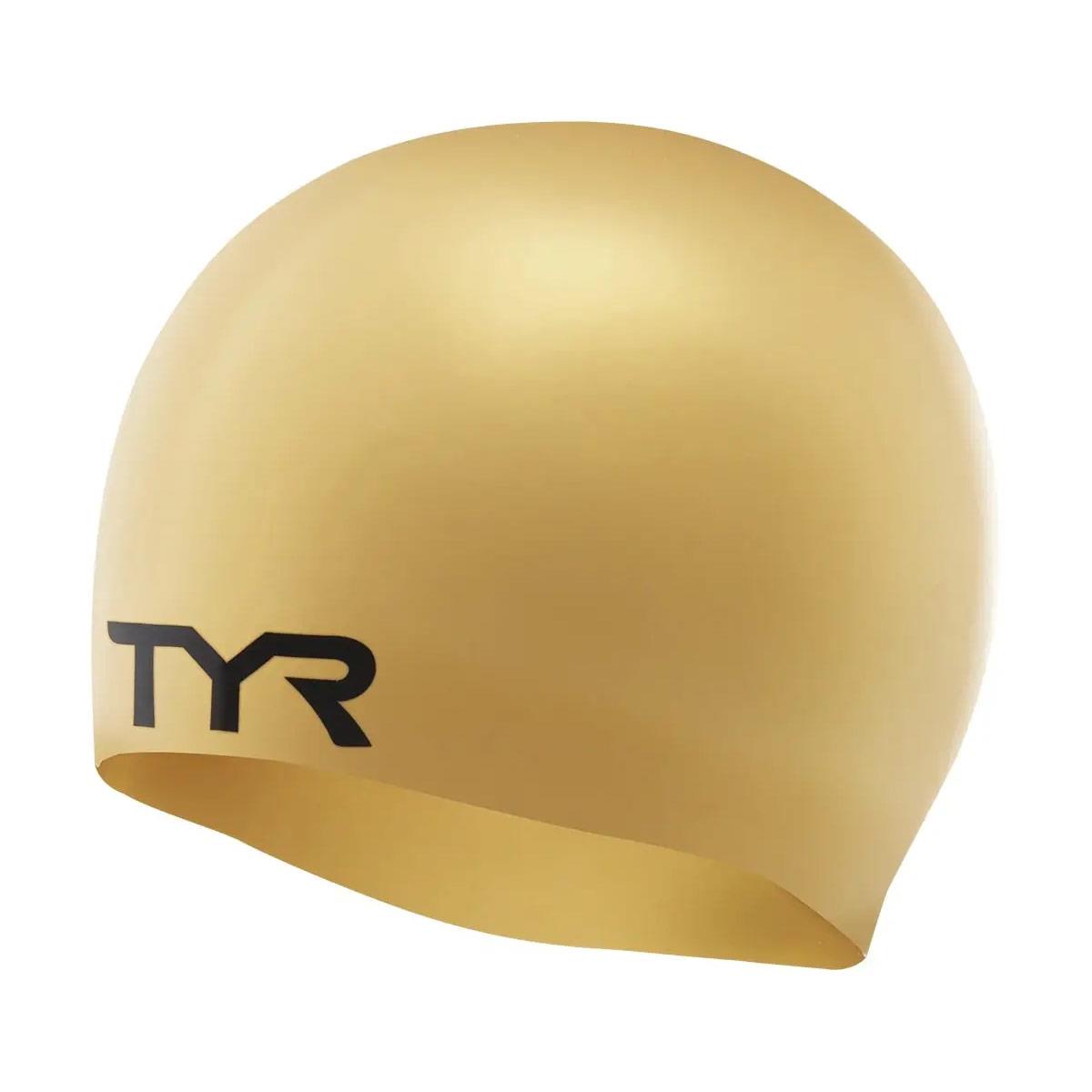 TYR Solid Silicone Swim Cap - Gold-0