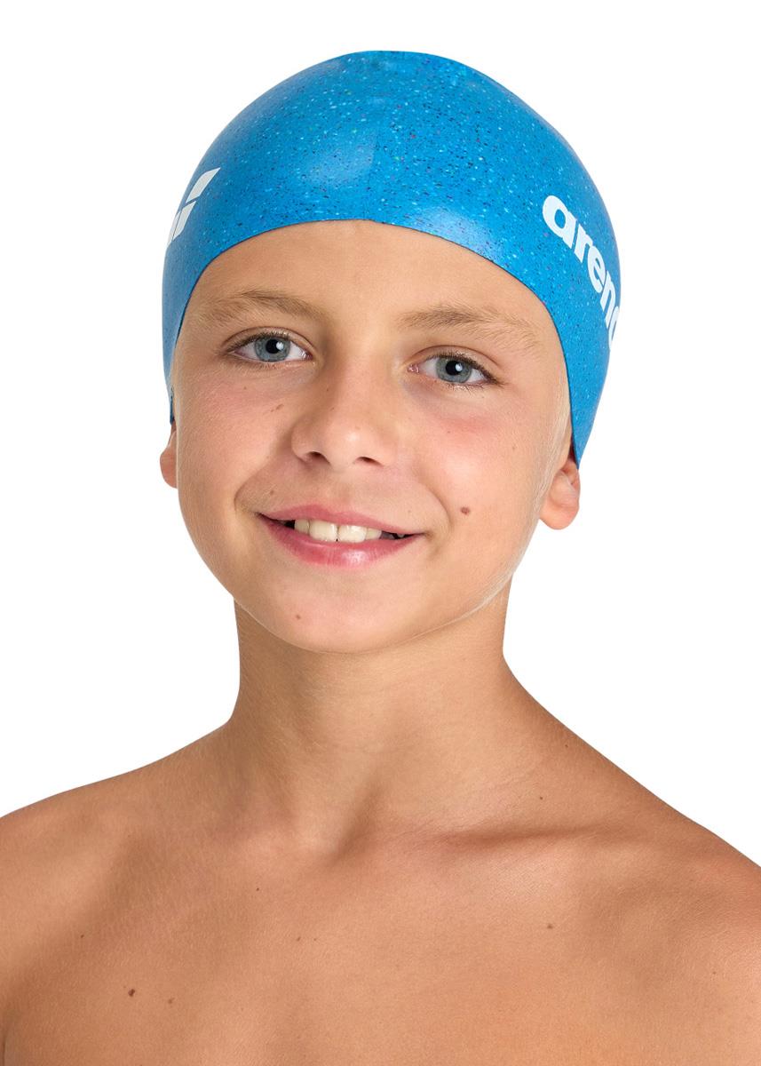 Arena Recycled Junior Silicone Swim Cap - Blue/Multi-576203
