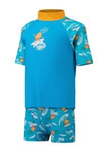Speedo Infant Short Sleeve Printed Rash Top Set - Baja Blue/Parrot/Mystic
