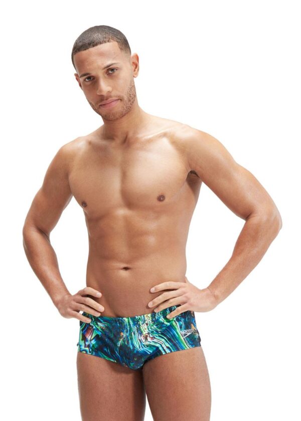 Speedo 14cm Placement Digital Brief - Black/Cobalt Pop/Green Glow