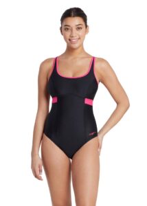 Zoggs Dakota Crossback Swimsuit - Black / Magenta