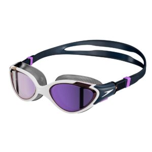Speedo משקפי משקפי Biofuse 2.0 עם מראות לנשים - כחול / סגול / לבן